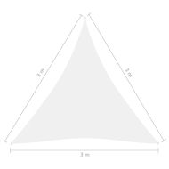 Слънцезащитно платно, Оксфорд плат, триъгълно, 3x3x3 м, бяло