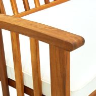 Градинска пейка с възглавница, 119 см, акация масив