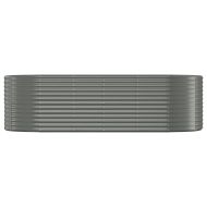 Градинска повдигната леха поцинкована стомана сиво