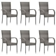 Градински трапезен комплект, 7 части, сив