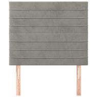 Табла за легло, светло сива, 80x5x118/128 см, кадифе