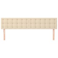 Горни табли за легло, 2 бр, кремави, 80x5x78/88 см, плат