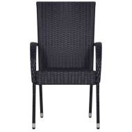 Градински трапезен комплект, 3 части, черен