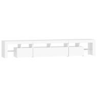 ТВ шкаф с LED осветление, бял, 230x36,5x40 см