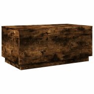 Маса за кафе с LED осветление, опушен дъб, 90x50x40 см