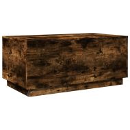 Маса за кафе с LED осветление, опушен дъб, 90x50x40 см