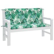 Възглавници за градински пейки 2 бр с листа 120x50x7 см плат