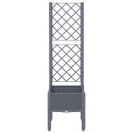 Градински сандък с пергола, синьо сив, 40x40x142 см, PP