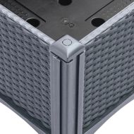 Градински сандък с пергола, синьо сив, 40x40x142 см, PP