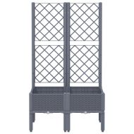 Градински сандък с пергола, синьо сив, 80x40x142 см, PP