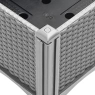 Градински сандък с пергола, светлосив, 200x160x142 см, PP