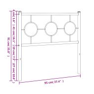 Метална резервна табла за легло, черна, 90 см