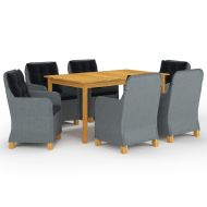 Градински трапезен комплект, 7 части, светлосив