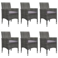Градински трапезен комплект, 7 части, сив