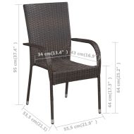 Градински трапезен комплект, 9 части, кафяв