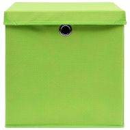 Кутии за съхранение с капаци 10 бр зелени 32x32x32 см плат