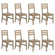 Градински трапезни столове, 8 бр, акация масив