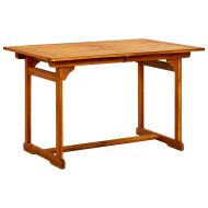 Градински трапезен комплект от 7 части, акация масив, 120-170 см