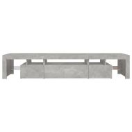 ТВ шкаф с LED осветление, бетонно сив, 215x36,5x40 см
