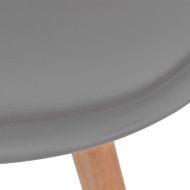 Трапезни столове, 6 бр, сиви, пластмаса