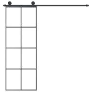 Плъзгаща се врата с обков 76x205 см ESG стъкло и алуминий