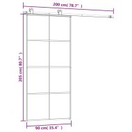Плъзгаща се врата с обков 90x205 см ESG стъкло и алуминий