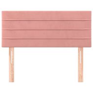Горна табла за легло, розова, 100x5x78/88 см, кадифе