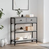 Конзолна маса, сив сонома, 72,5x25x75 см, инженерно дърво