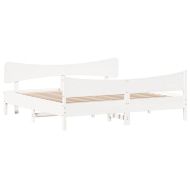 Рамка за легло без матрак, бял, 200x200 см, бор масив