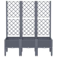 Градински сандък с пергола, синьо сив, 120x40x142 см, PP