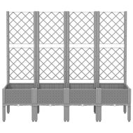 Градински сандък с пергола, светлосив, 160x40x142 см, PP