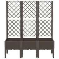 Градински сандък с пергола, кафяв, 120x40x142 см, PP