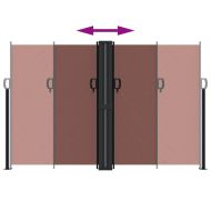 Прибираща се странична тента, кафява, 160x600 см