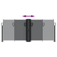 Прибираща се странична тента, черна, 100x600 см