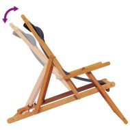 Сгъваеми плажни столове, 2 бр, черни, текстил