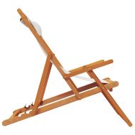 Сгъваеми плажни столове, 2 бр, кремави, текстил