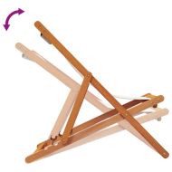 Сгъваеми плажни столове, 2 бр, кремави, текстил