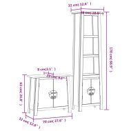 Комплект мебели за баня, 2 части, масивна борова дървесина