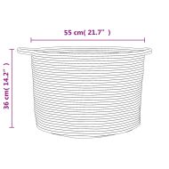 Кош за пране сиво и бяло Ø55x36 см памук