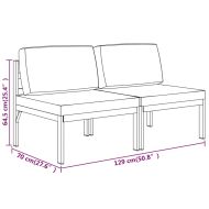 2-местен градински диван с възглавници алуминиев антрацит