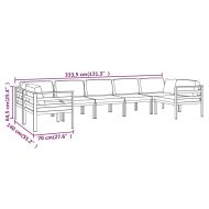 Градински комплект от 7 части с възглавници, алуминий, антрацит