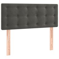 Боксспринг легло с матрак, тъмносив, 90x190 см, кадифе