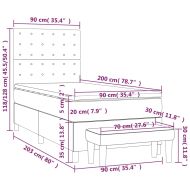 Боксспринг легло с матрак, синя, 90x200 см, плат