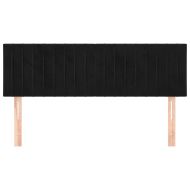 Горни табли за легло, 2 бр, черни, 72x5x78/88 см, кадифе