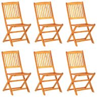 Градински трапезен комплект, сгъваем, 7 части, акация масив