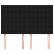 Табла за легло, черна, 144x5x118/128 см, плат