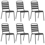 Градински трапезен комплект от 7 части, антрацит, стомана