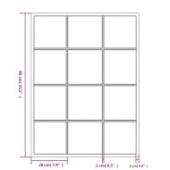 Стенни огледала, 3 бр, черни, 80x60 см, метал