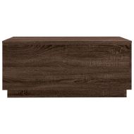 Маса за кафе с LED осветление, кафяв дъб, 90x50x40 см