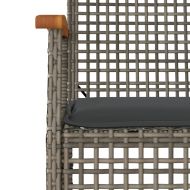Градински трапезен комплект 7 части с възглавници сив полиратан